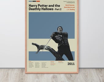 Movie Poster | The Deathly Hallows Part 2 (Set- 24/30) | Premium Framed Poster | Mid Century Modern Art | Potterhead Gift