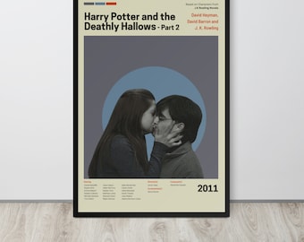 Movie Poster | The Deathly Hallows Part 2 (Set- 7/30) | Premium Framed Poster | Mid Century Modern Art | Potterhead Gift