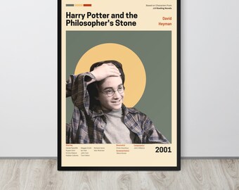 Póster de la película La piedra filosofal (Lote 4/10) / Póster enmarcado premium / Arte moderno de mediados de siglo / Decoración de habitación / Regalo para Potterhead