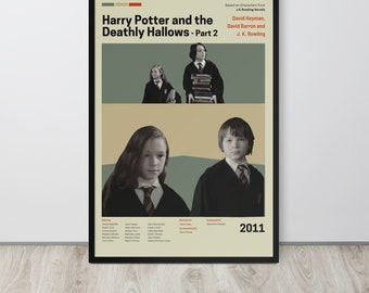 Movie Poster | The Deathly Hallows Part 2 (Set- 15/30) | Premium Framed Poster | Mid Century Modern Art | Potterhead Gift