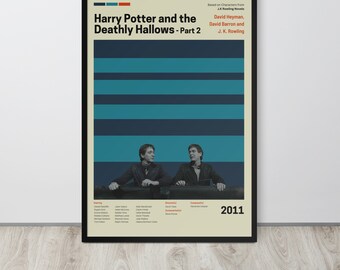 Movie Poster | The Deathly Hallows Part 2 (Set- 4/30) | Premium Framed Poster | Mid Century Modern Art | Potterhead Gift