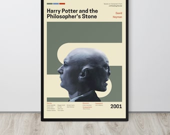 Póster de la película La piedra filosofal (set 9/10) / Póster enmarcado premium / Arte moderno de mediados de siglo / Decoración de habitación / Regalo para Potterhead