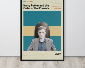 Movie Poster | The Order of the Phoenix(Set- 1/10) | Premium Framed Poster | Mid Century Modern Art | Potterhead Gift | Decor
