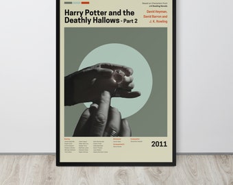 Movie Poster | The Deathly Hallows Part 2 (Set- 17/30) | Premium Framed Poster | Mid Century Modern Art | Potterhead Gift