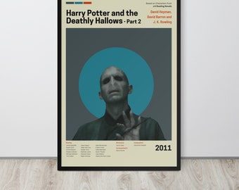 Movie Poster | The Deathly Hallows Part 2 (Set- 19/30) | Premium Framed Poster | Mid Century Modern Art | Potterhead Gift