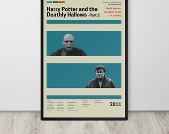 Movie Poster | The Deathly Hallows Part 2 (Set- 26/30) | Premium Framed Poster | Mid Century Modern Art | Potterhead Gift