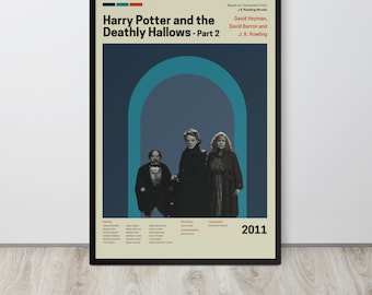 Movie Poster | The Deathly Hallows Part 2 (Set- 3/30) | Premium Framed Poster | Mid Century Modern Art | Potterhead Gift