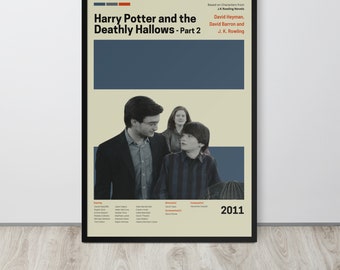 Movie Poster | The Deathly Hallows Part 2 (Set- 27/30) | Premium Framed Poster | Mid Century Modern Art | Potterhead Gift