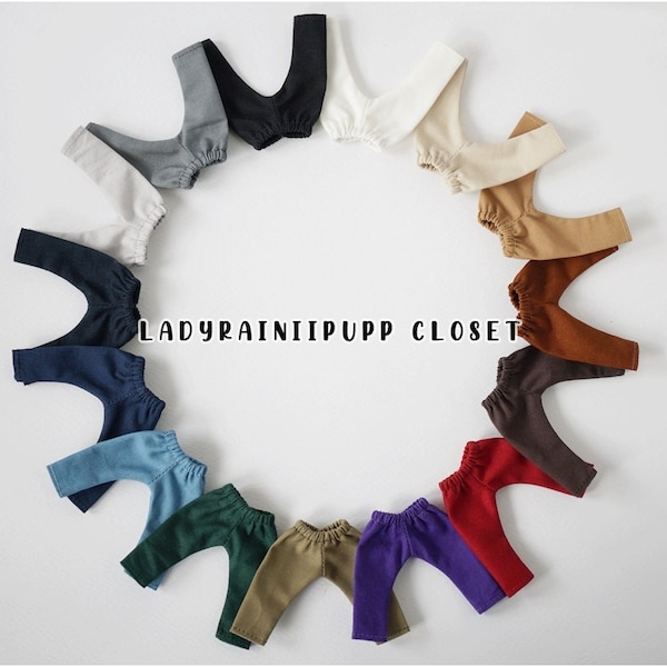 Obitsu 11 clothes | 1:12 | 15 colors | Long Color Pants | Color Trousers | Handmade