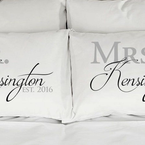 Mr and Mrs Personalized Pillow Etsy