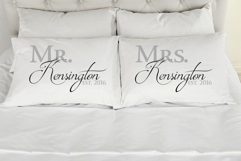 Mr. and Mrs. Personalized Couples Pillow Cases set of 2 Etsy