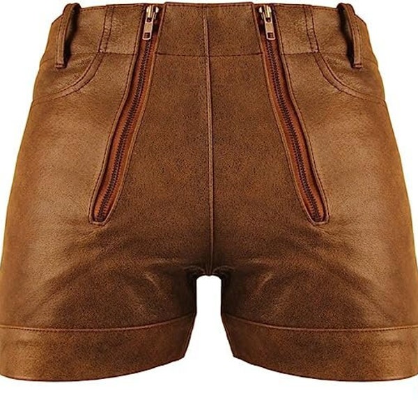 Leder Shorts Braun für Herren Leder Shorts Hot Pants & Hosen