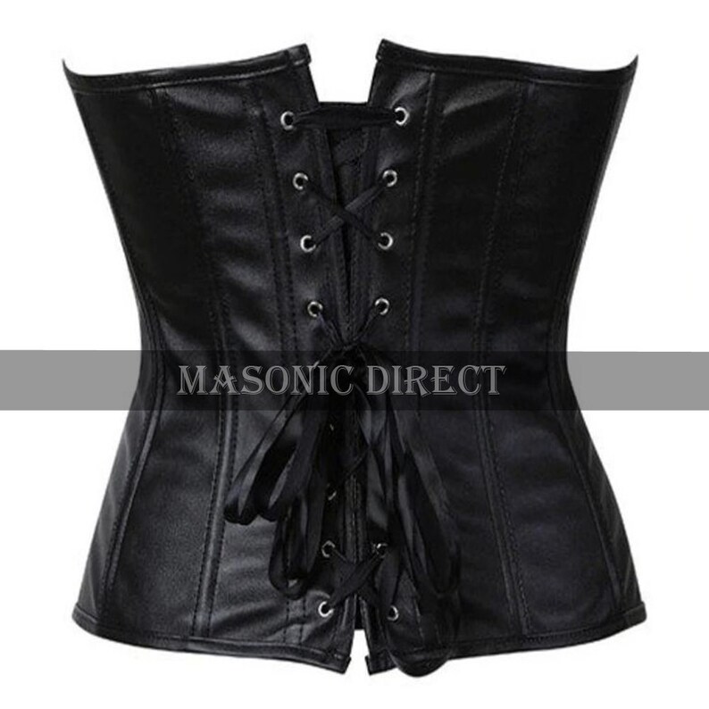 Women's Real Leather Zipper Corset Retro Gothic Waist Cincher Beret Bustier Lingerie Tops
