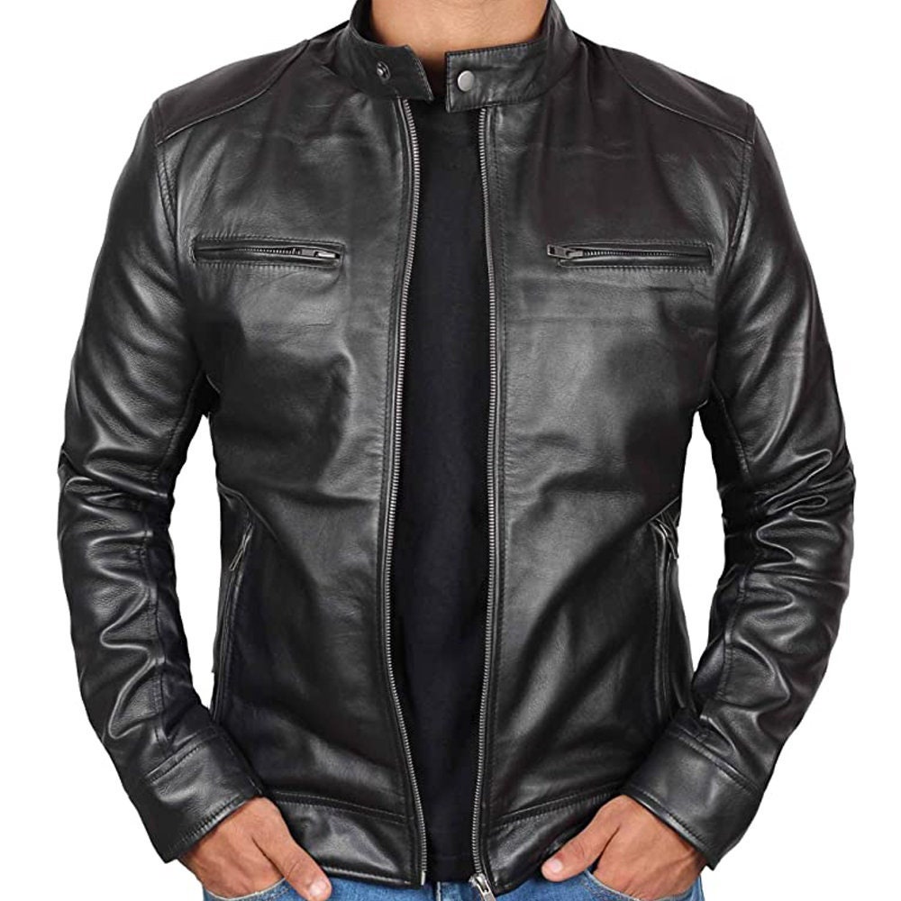 Men's 100% Real Lambskin Fashion Light Weight Biker - Etsy UK