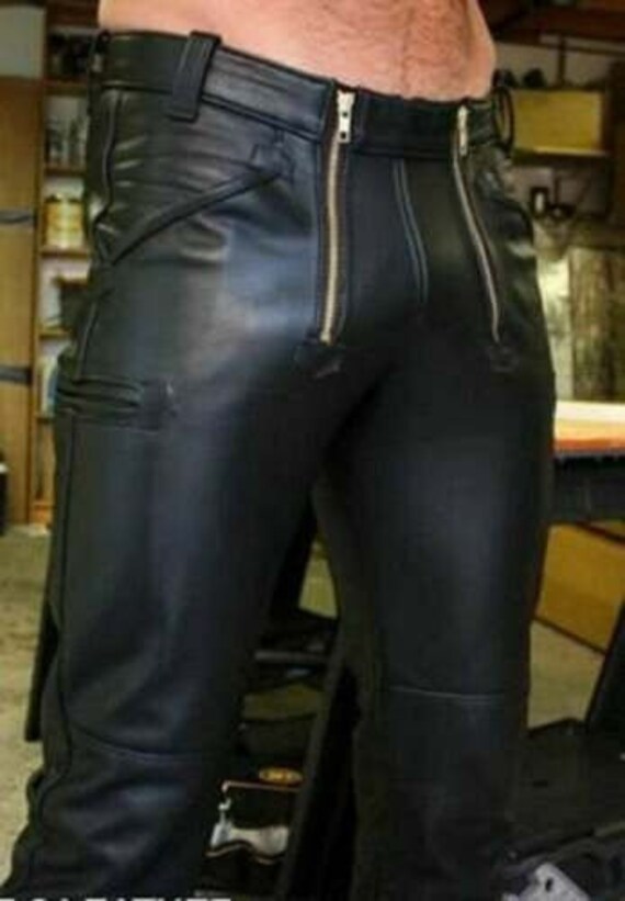 Cowhide cheap leather pants
