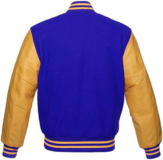 N Letterman Neutrals Blue Varsity Jacket - Jackets Masters