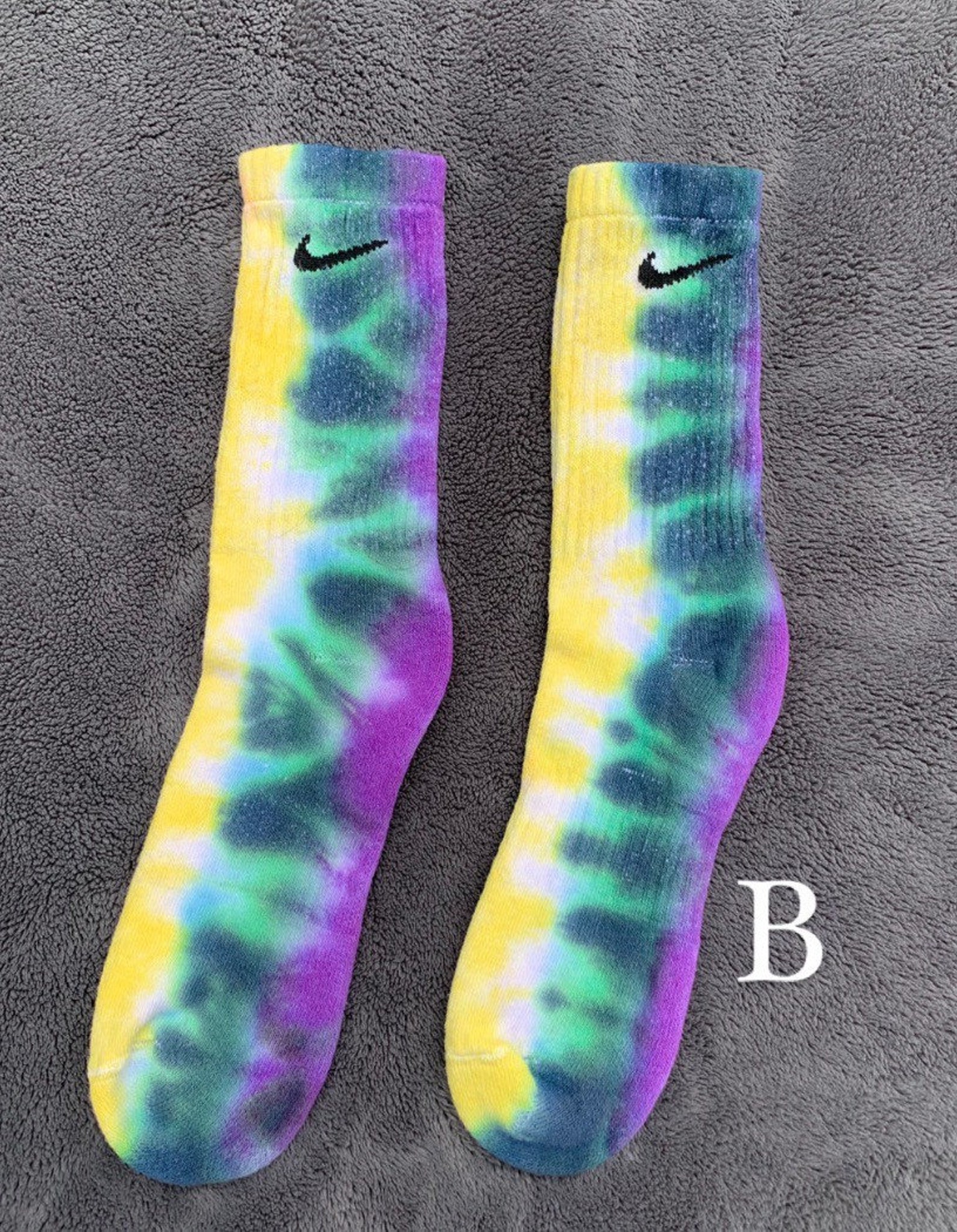 Tie Dyed Nike Socks multicolor tie dye/mens size 812 Etsy