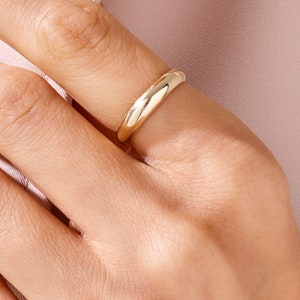 Gold Vermeil Dome Ring, Chunky Gold Band, Thick Domed Statement Ring, Wide Stacking Ring, Tarnish Free Waterproof Jewelry, Gift for Her