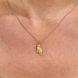 14k Solid Gold Cat Necklace, Cat Pendant Necklace, Cat Lover Gift, Minimalist Cat Pendant, Dainty Necklace, 14k Gold Pendant, Gift for Women