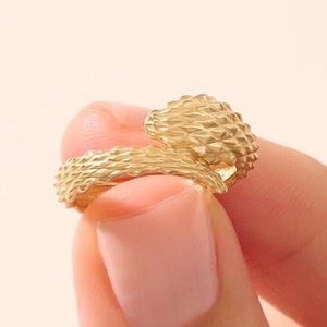 14k Solid Gold Snake Ring for Women, Dainty Ouroboros Serpent Ring, Minimalist Wrap Around Statement Ring, Symbolic Jewelry Gift for Her