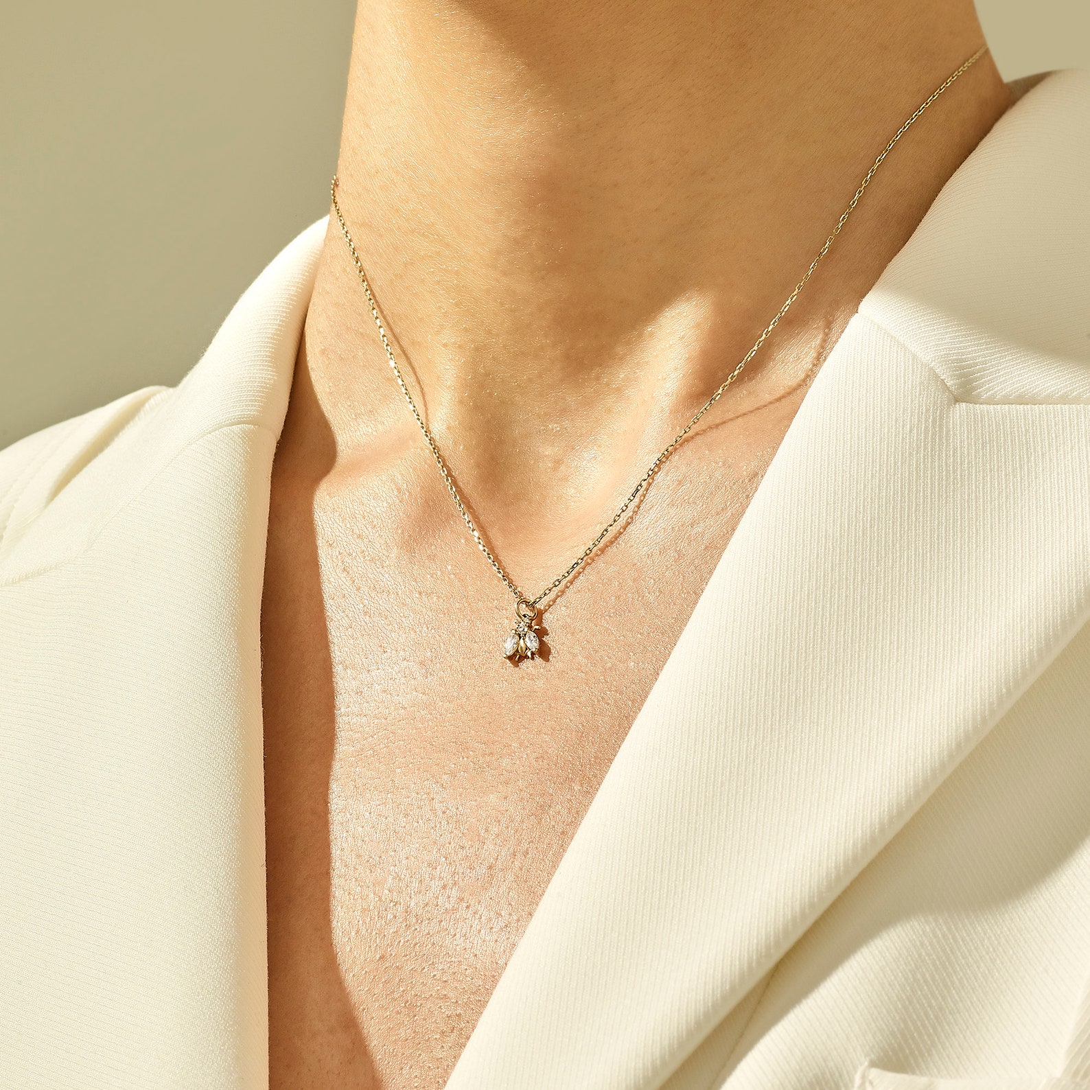 14k Solid Gold Bee Pendant Gold Bee Pendant Designer Etsy