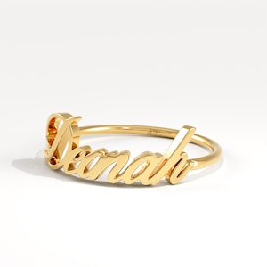 Custom Name Ring, 14K Solid Gold Rings, Personalized Name Ring, Personalized Jewelry, Gift for Her, Birthday Gifts, Brennmore Jewels