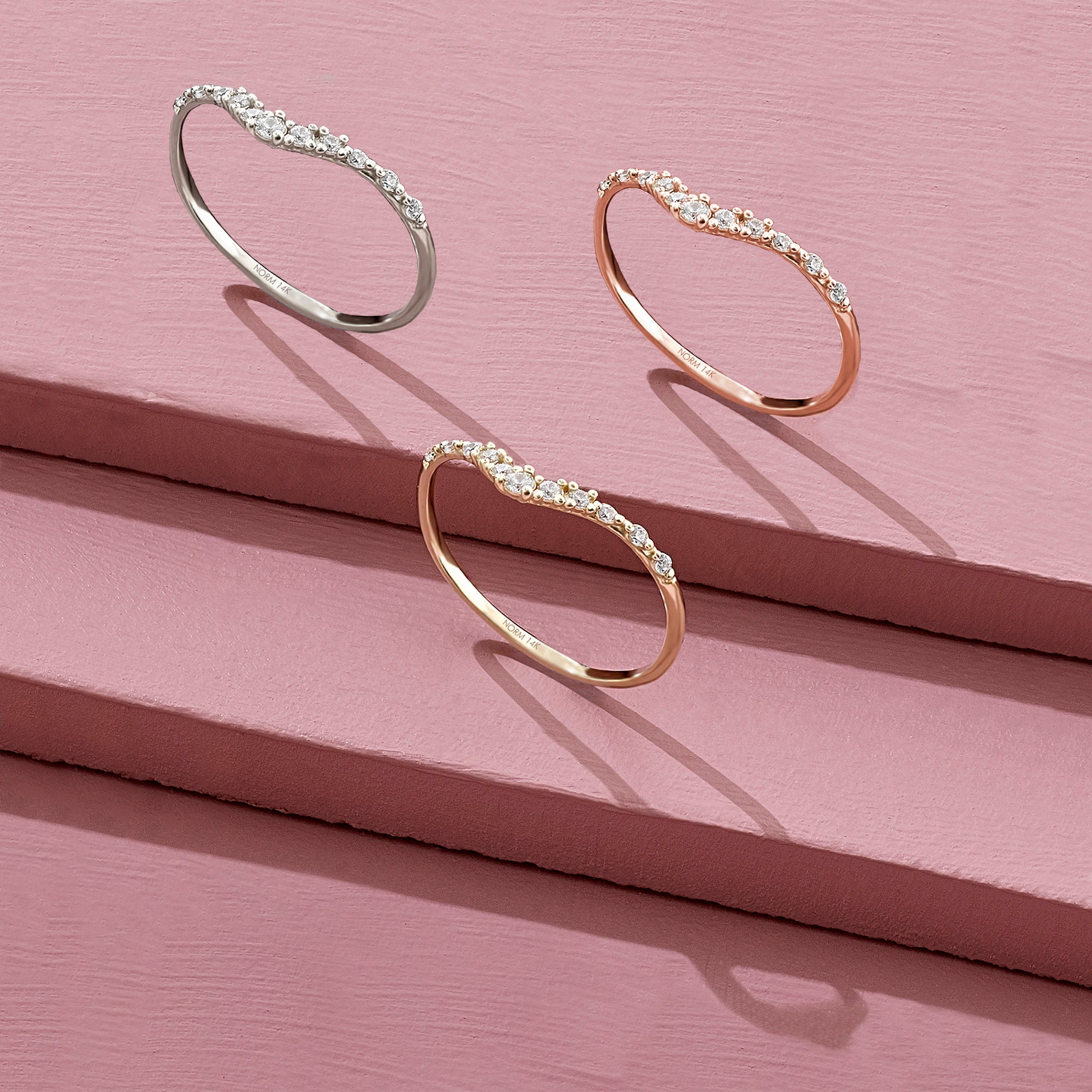 14k Solid Gold Curve Ring 14k Gold Minimalist Ring 14k Gold Etsy UK