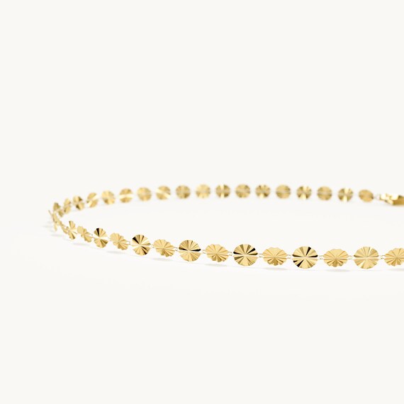 14K Solid Gold Bracelet, Dainty Gold Chain Bracelet for Women, Minimalist Sun Celestial Bracelet, Stackable Layering Gift for Her
