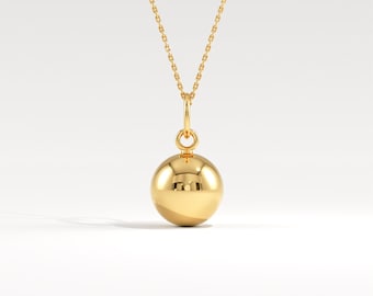 14K Solid Yellow Gold Urn Pendant,  Tiny Memorial Ash Holder Charm, Minimalist Symbolic Keepsake Jewelry, Dainty Cremation Pendant Gift
