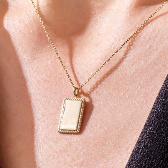 Minimal Tag Necklace - Gold