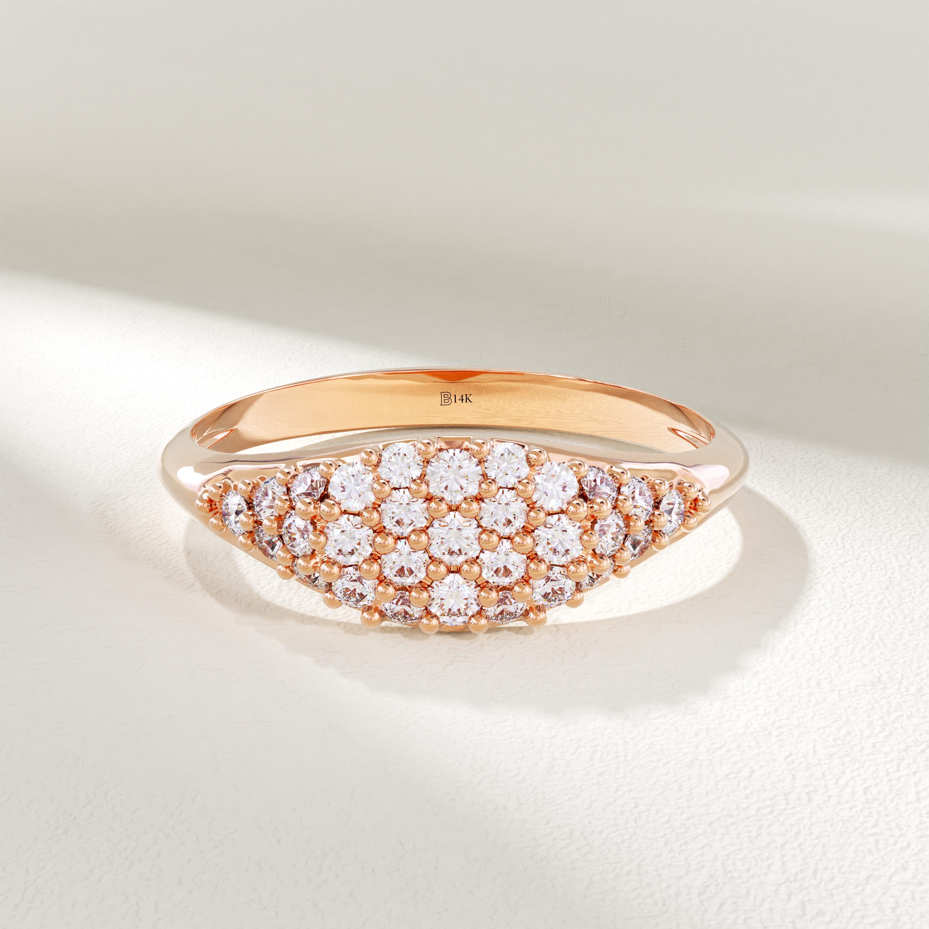 Square Ring Bottom Square Gold Ring, 14K Solid Gold Ring, Tapered Bottom Square Shaped ...