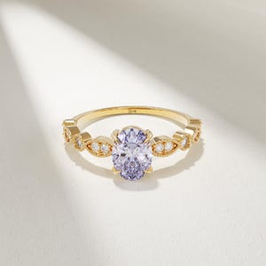 Blue Opal Ring, Solid Gold Art Deco Opal Ring, Opal Engagement Ring, Womens Oval Opal Ring, Dainty Blue Gemstone Ring, Gift for Her, Wife