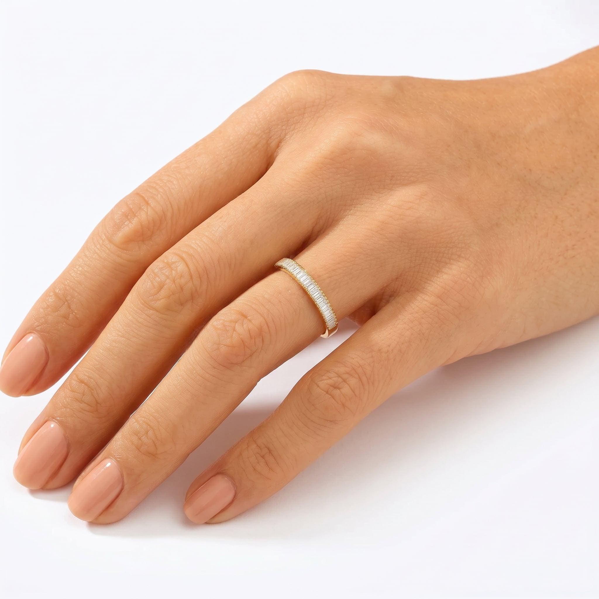 14K Gold Moissanite Eternity Band