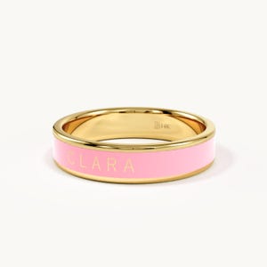 Personalized Name Ring 10K Solid Gold, Custom Script Band, Dainty Wedding Bridal Jewelry Gift