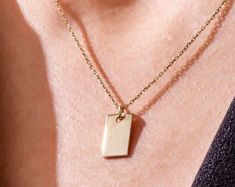 Gold Tag Necklace - Etsy UK
