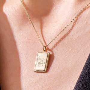 Handwriting necklace white best sale gold