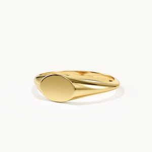 Graverbar signetring i 14k massivt guld, personlig lillfingerring, damarmband i 10k 18k