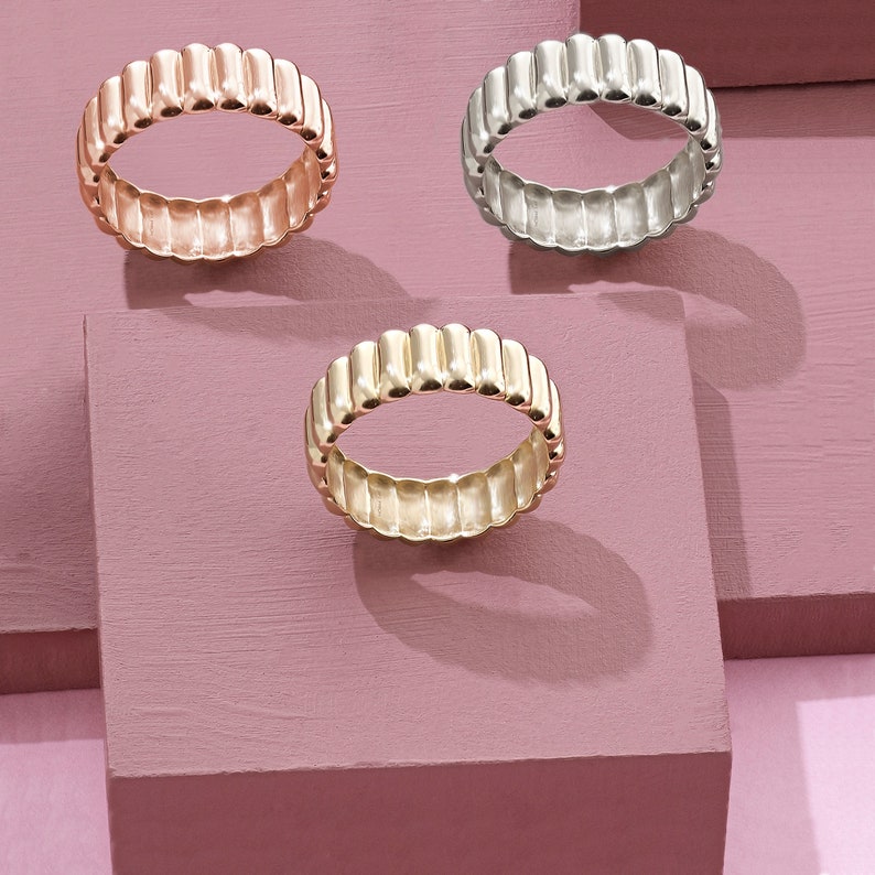 14k Solid Gold Iconic Dome Ring Gold Statement Ring Womens Etsy UK