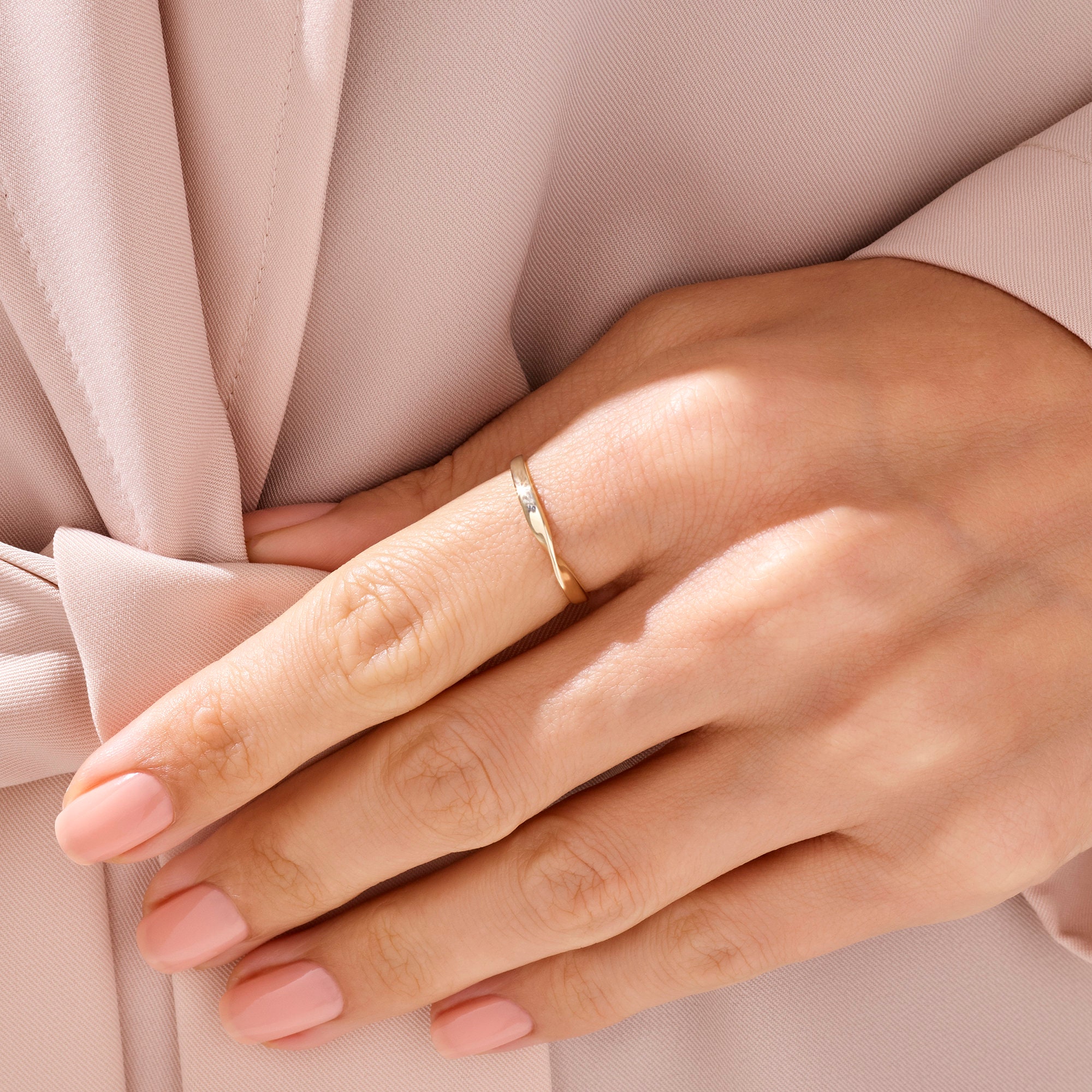 14k Solid Gold Twist Band Ring Twist Gold Ring Twist Ring Etsy