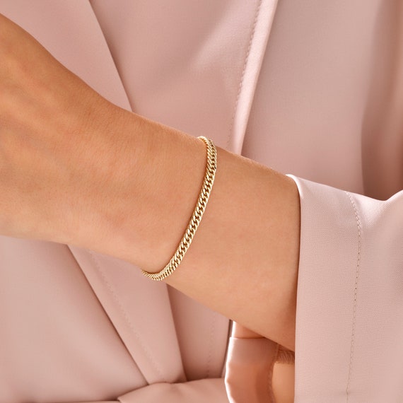 14k Gold 5mm Cuban Links Bracelet 