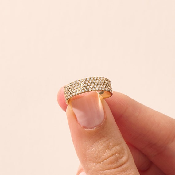 14K] Pave diamond point ring 13号