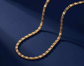 14K Solid Gold Sparkle Chain Bracelet, Minimalist Textured Link Bracelet, Dainty Gold Everyday Jewelry, Stacking Chain Bracelet,Gift for Her