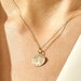 14k Solid Gold Circle Sunshine Pendant Necklace | Disc Sun Charm Necklace | Celestial Necklaces for Women Gold| You Are My Sunshine Necklace 