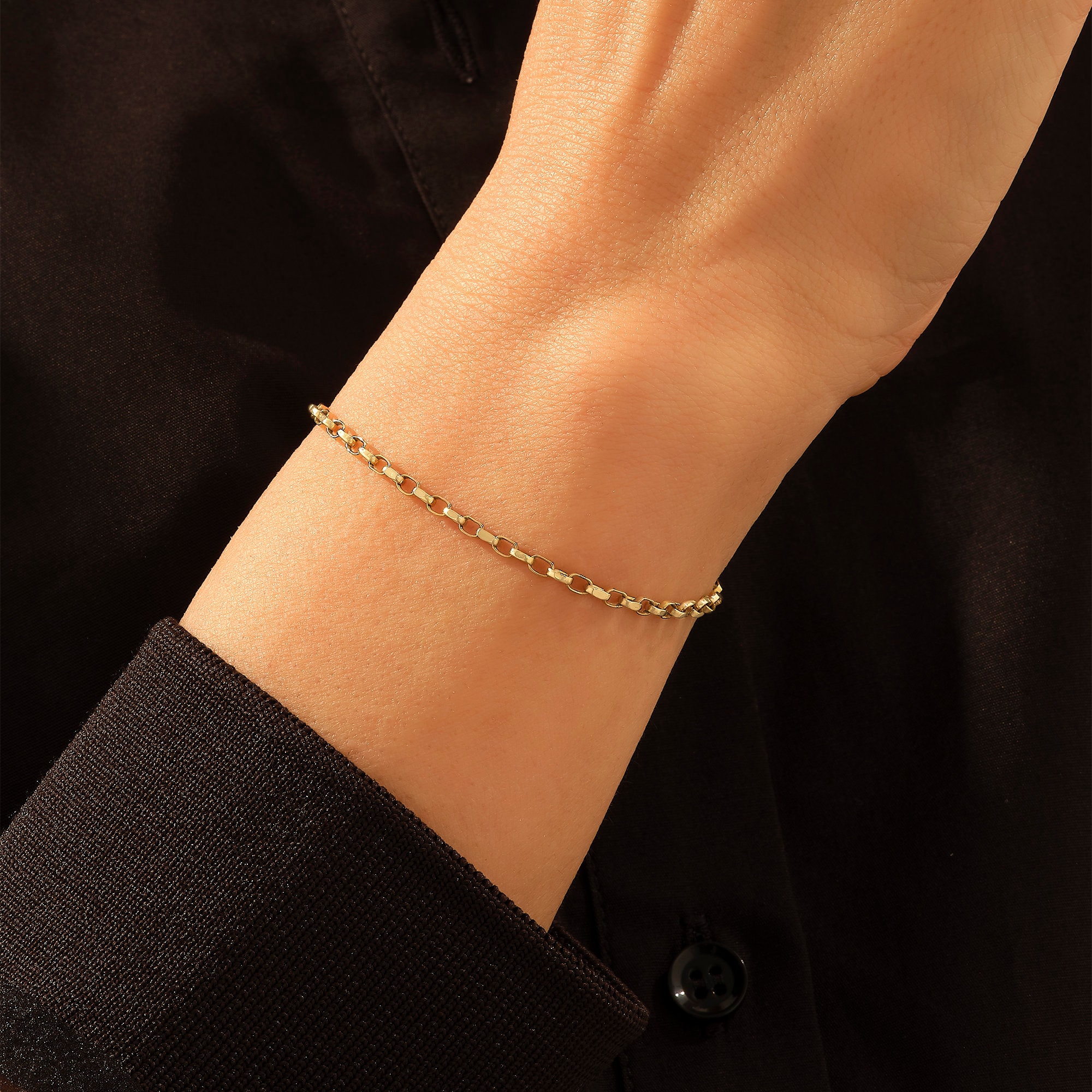 Gold Vermeil Belcher Chain (2.5mm) Bracelet with Clasp ~ 7.5