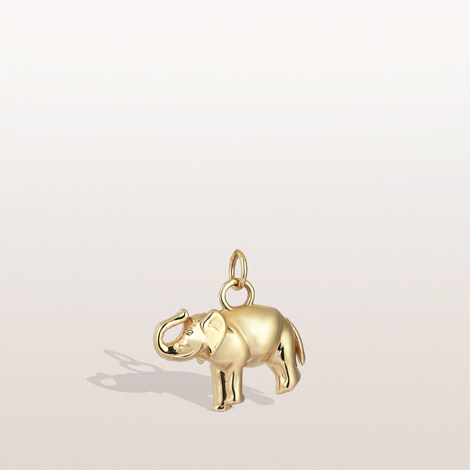 14k Solid Gold Elephant Pendant Etsy