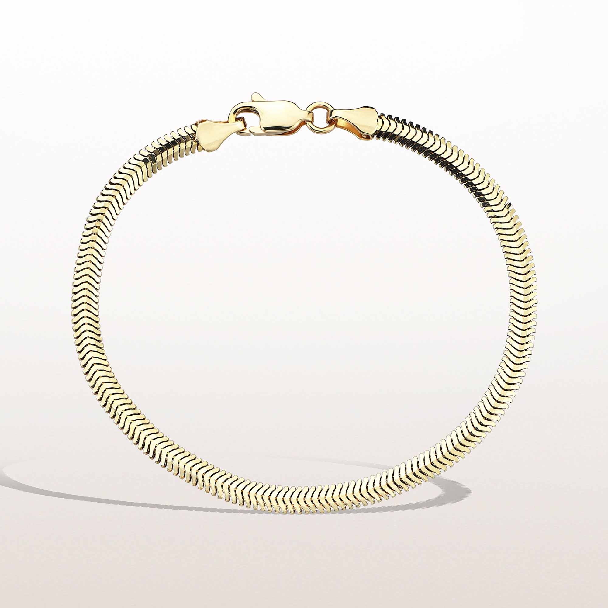 14k Solid Gold Snake Chain BraceletGold Chain Etsy