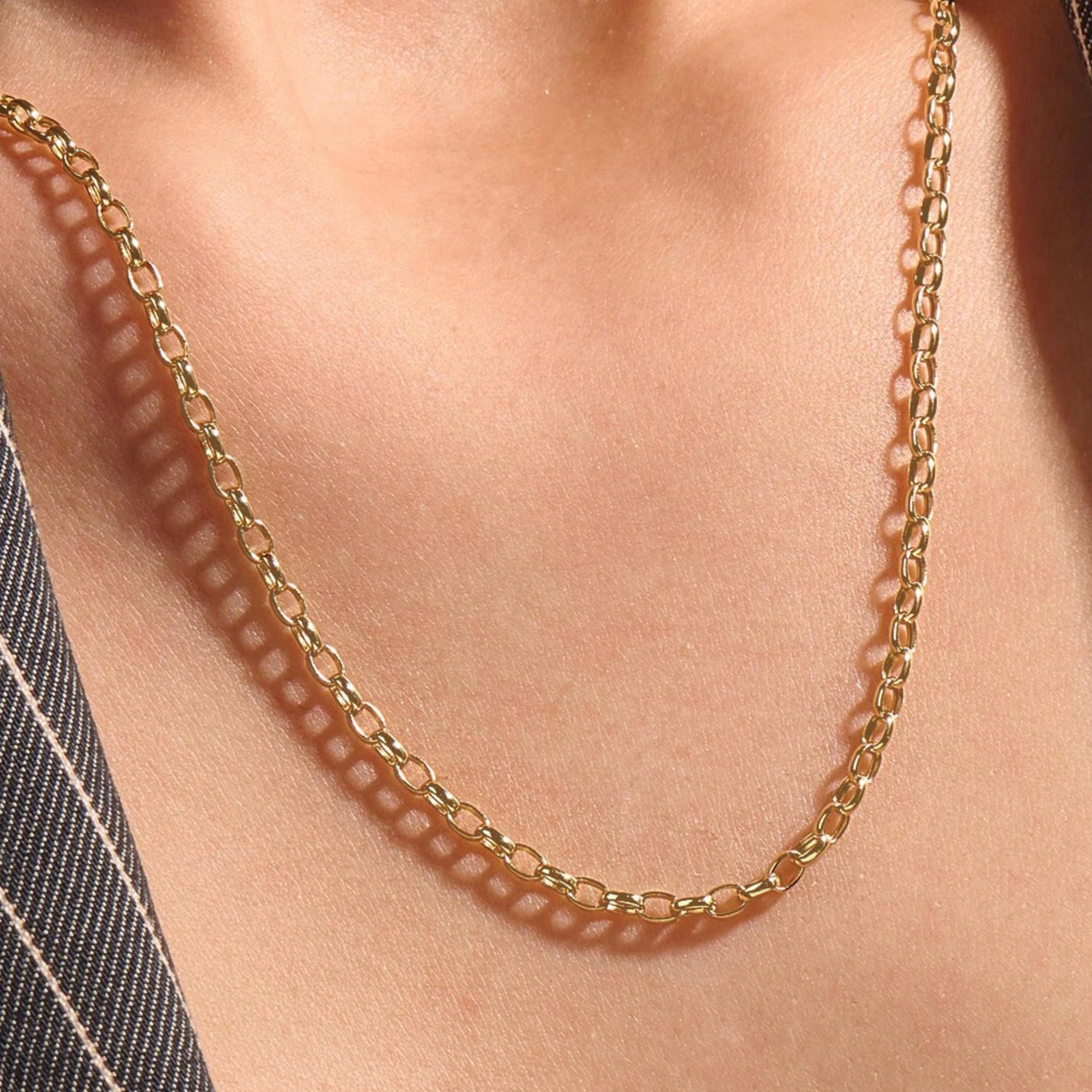 Old English Jewellers 18 Inch Sterling Silver Belcher Chain Necklace - 4mm - 8.5g