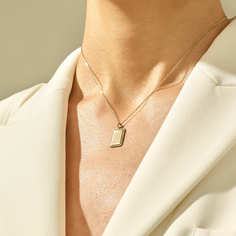 14k Solid Gold Engravable Pendant Personalised Pendant Etsy