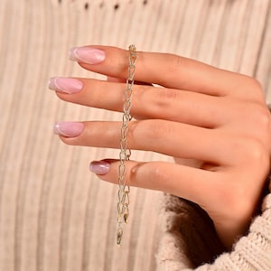 14k Solid Gold Chain Bracelet for Women – Dainty Statement Gold Bracelet for Everyday Wear, Stackable Minimalist Jewelry Gift