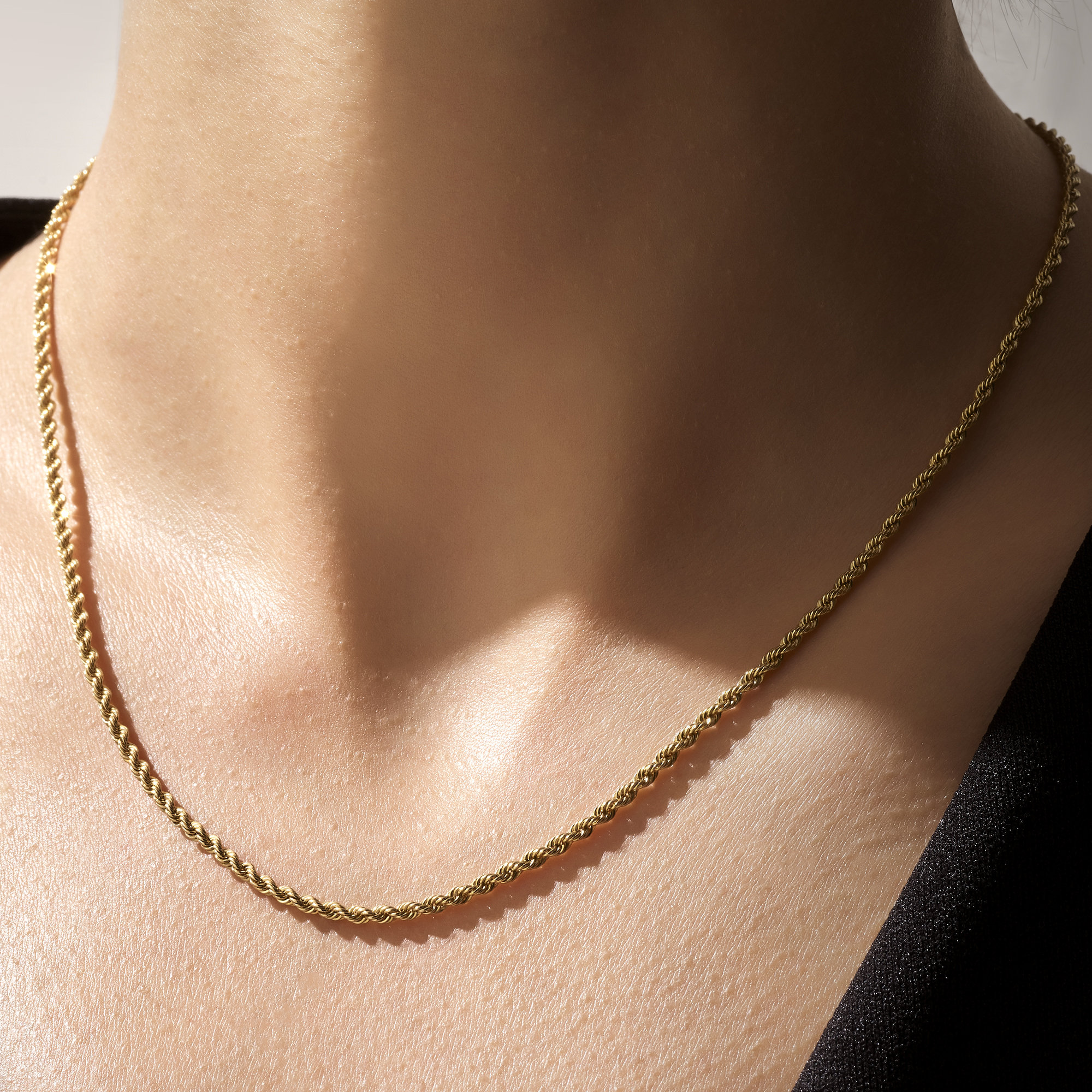 3mm Thick Rope Chain - Crislu 20 / 18kt Yellow Gold